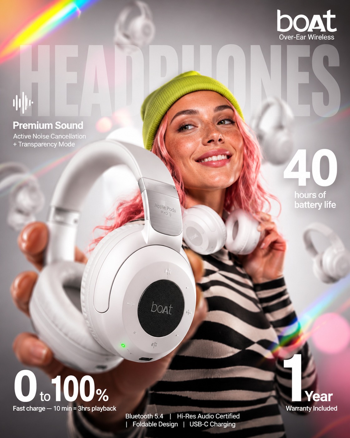 Headphones launch ad — demonstration project