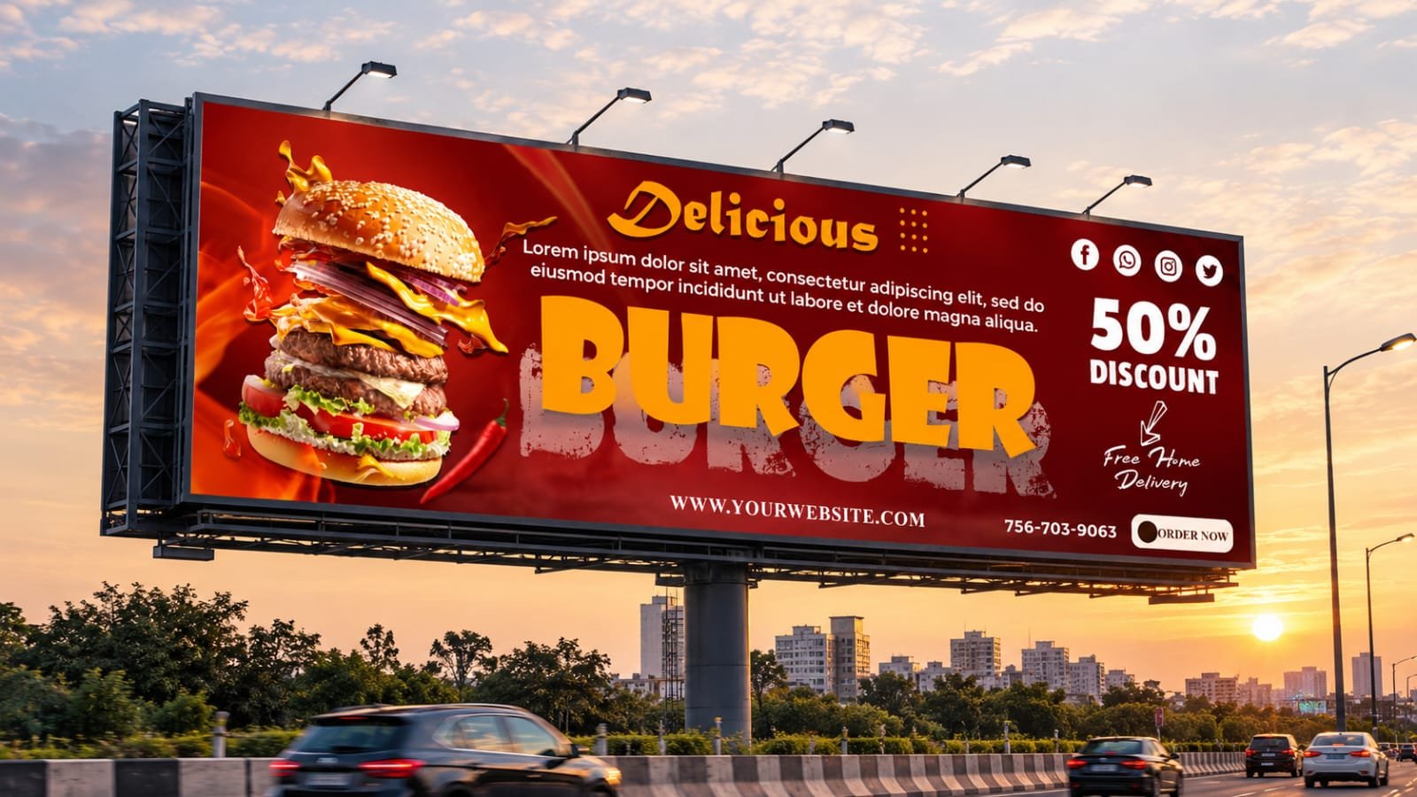 Restaurant billboard — demonstration project